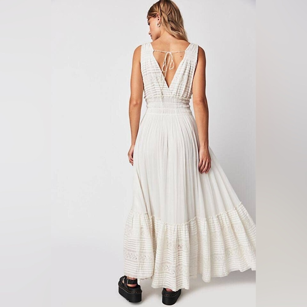 Free People Alessia Maxi Dress size Medium M white Lace white boho - Picture 5 of 5